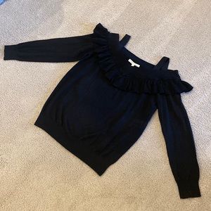 Maje cold-shoulder wool sweater